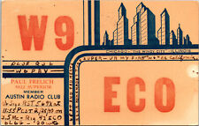 1940 W9ECO Chicago Illinois Ham Radio Amateur QSL Card Postcard Vtg picture