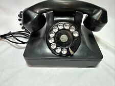 CTE Black Corded Rotary Dial Desktop Telephone Vintage Bakelite Case ? Read picture