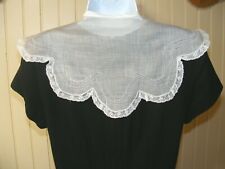 1930S DRESS COLLAR SCALLOPED LACE TRIM COLLAR VINTAGE ACCESSORY 30S FASHIONS LG  picture
