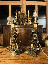 Antique Pair Of Neoclassical Style Bronze Table Lamps, Regency C1820, Rewired, picture