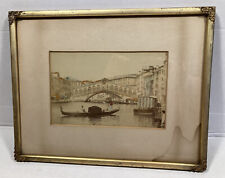 Antique Grand Tour Venice Italy Photo Print Hand Colored in Original Frame picture
