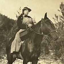 Antique RPPC Real Photograph Postcard Lovely Woman On Horseback Horse picture