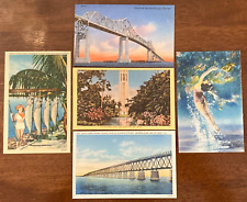 1940's-50's VINTAGE FLORIDA LANDMARK & TOURISM POSTCARD LOT of 5 Postcards picture