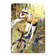 Sailor Moon Manga Prism Sticker Card - Minako Venus on Bicycle Luna Artemis picture