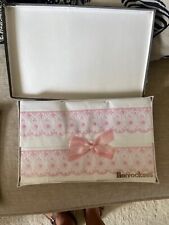 Vintage Horrockses Embroidered Pair Of Pillow Cases white pink floral lace boxed picture