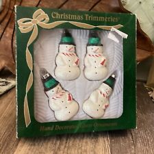 Snowmen Bradford Novelty Christmas Trimmeries, 4 Glass Ornaments 3