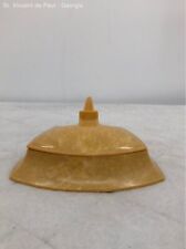 Vintage Celluloid Plastic Silent Butler Ashtray / Crumb Catcher Gold Color Great picture