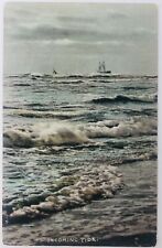 Vintage Scenic Postcard Incoming Tide 1908 Ships in Distance picture