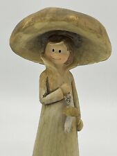 Mushroom Girl Resin Figurine 6” Collectible Forager Theme picture