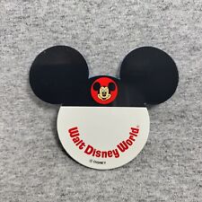 Vintage Walt Disney World Mickey Mouse Raised Ears Logo Plastic Pin Back Button picture