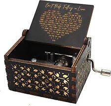 Can't Help Falling in Love Music Box for Women MenVintage Wooden Hand Crank M... picture