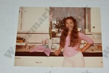 candid curvy redhead woman with flower in mouth VINTAGE PHOTOGRAPH  Gv picture