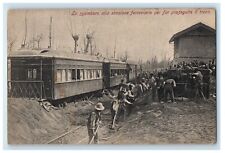 c1910's Italy Evacuation Train Station Unposted Antique Postcard picture