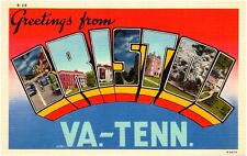 Greetings from Bristol Virginia & Tennessee Twin Cities Large Letter Postcard picture