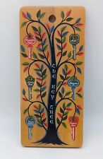 Vintage Scandinavian Berggren The Key Tree Wooden Folk Art Hanging Key Rack 12” picture