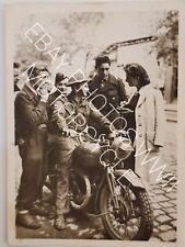 Vtg WWII WW2 Postcard Paris France Indian Motorcycle Military RPPC Outdoor Scene picture