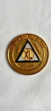 Alcoholics Anonymous 40 Year AA Medallion Gold TriPlate picture