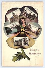 Postcard Greetings From Victoria Texas Multi-View c.1909 picture