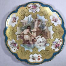  LS & S Limoges France Gold Encrusted 9.25 Inch PLATE with Lady, Swan & Cherub picture