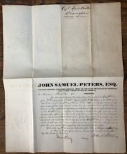 John Samuel Peters- (26th Gov of Connecticut)- Signed Appointment from 1832 picture