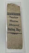 Early Antique Master Horse Shoers Blacksmiths Outing Day Ribbon picture