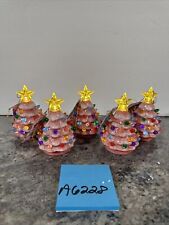 5 Mr Christmas Mini 4.5” Ceramic Christmas Tree Ornament Pastel Pink New picture