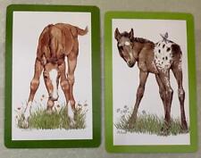 2 SWAP CARDS VINTAGE CURRENT APPALOOSA FOAL HORSE BUTTERFLY PLAYING NOT A DECK picture