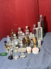 Lot of 41 Vintage Assorted Beauty & Medicine Bottles & Jars: Amber/Green/Clear picture