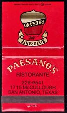 Vintage Matchbook, Paesano’s Ristorante (Red), San Antonio-Unused picture