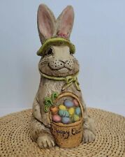 The Stone Bunny Rabbit Easter Basket Happy Easter 2006 Telle M Stein Pastel Eggs picture