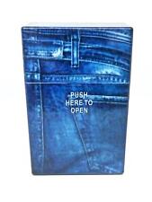Fujima Blue Jean Design #2 King Size Auto Open Button Cigarette Case  picture