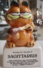 Garfield the Cat Vintage 80s Ceramic Figurine Zodiac Sagittarius J Davis Enesco picture