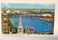 Big Ben and River Thames Postcard Victoria Tower London Posted Souvenir  picture
