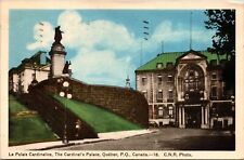 Cardinal Palace Quebec PQ Canada WB Postcard PM Cancel WOB Note VTG Vintage 3c picture