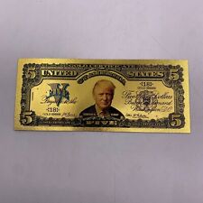 10pcs President Donald Trump Five Dollar Gold Foil Banknote For Collection picture