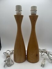 Vintage Ikea Lans Wooden Table Lamps Scandinavian Design MCM Inspired Style picture