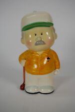 Vintage Ceramic Golfer Piggy Bank Golf Japan Cartoon Man Mustache  picture