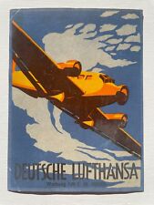 Vintage 1930's Art Deco Style Deutsche Lufthansa Airline/ Travel Label picture
