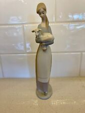 Vintage Retired Lladro Figurine #4505 Matte - Girl With Lamb 10.5