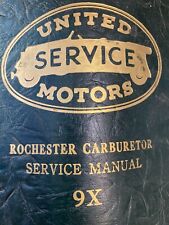 Vintage United Service Motors Rochester Carburetor Service Manual 9X 1957 Book picture