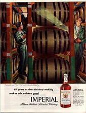 VINTAGE 1945 IMPERIAL HIRAM WALKER'S WHISKEY BARRELS PRINT AD picture