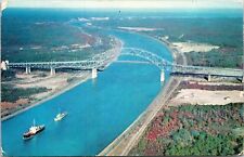 Bourne Bridge Cape Cod Canal Massachusetts Postcard PM Falmouth Heights MA Clean picture