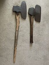 2 Antique Broad Hewing AXES Hand Forged picture