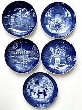 Lot of 5 Royal Copenhagen Christmas Plates 1988-1990 Tivoli Anchorage Copenhagen picture