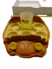 Vintage VW Beetle Campania Decor 6 Shot Glass Tray, Plate, Platter Made in Italy picture
