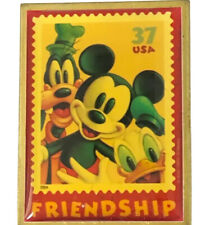 Vintage Disney USPS Stamp Lapel Pin 90s Mickey Goofy Enamel 2004 USA picture