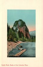 Vintage Postcard Castle Rock Banks Of The Columbia River Wooden Docks Washington picture