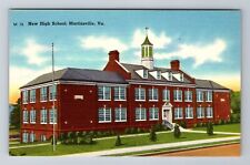 Martinsville VA-Virginia, New High School, Antique Vintage Souvenir Postcard picture