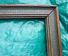 Antiq~Vtg~Victorian Style Wood Picture Frame~Glass~Rectangle~Thin~Ornate Details picture