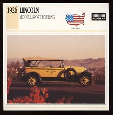 1926 Lincoln Model L Sport Touring  Classic Cars Card picture
